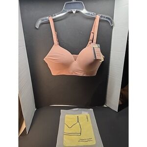 Truekind Supportive Comfort‎ Wireless Shaping Women's Bra Size L Rose Tan NWT